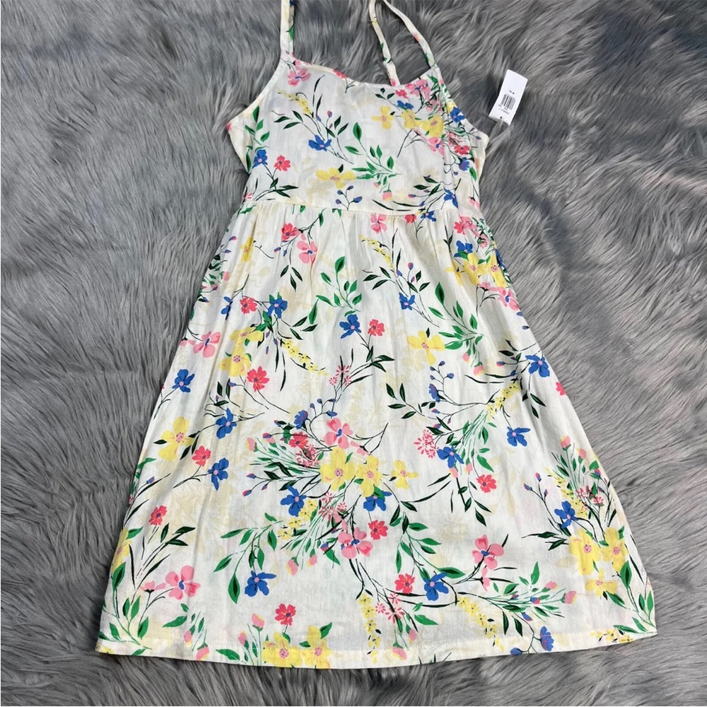 Old Navy Girls Size Medium 8 Cream Floral Cami Dress